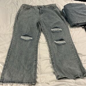 NWOT CURVE XXL wide leg ripped jeans RARE FIND